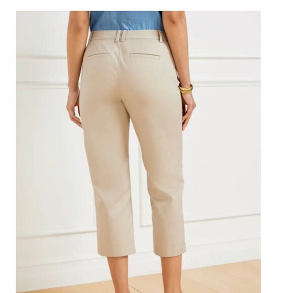 NWT Talbots Perfect Skimmer Slim Leg Pedal Pusher Pants Size 10 in Tan cotton - Picture 2 of 14